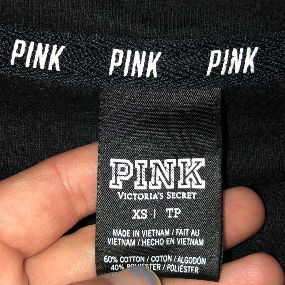 Victoria's Secret PINK cowl neck sweatshirt black/white XS PINK VS sweatshirt​​​ - Picture 4 of 6